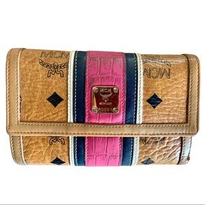 Auth MCM cognac wallet